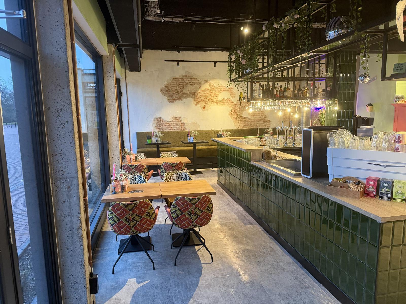 The main room at De Kantine looking out over the Raadhuisplein